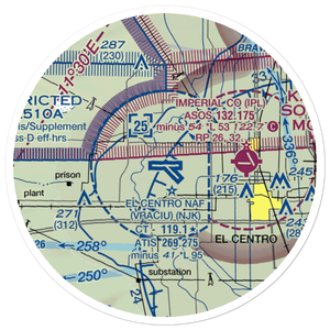 El Centro NAF Airport (Vraciu Field) (NJK) VFR Sectional Sticker (20 mile)
