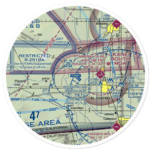 El Centro NAF Airport (Vraciu Field) (NJK) VFR Sectional Sticker (30 mile)