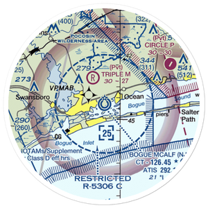 Bogue Field Mcalf Airport (NJM) VFR Sectional Sticker (20 mile)
