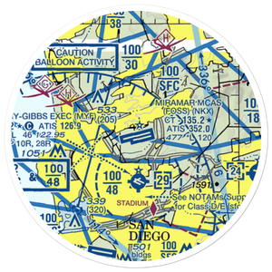 Miramar Marine Corps Air Station - Mitscher Field (NKX) VFR Sectional Sticker (20 mile)