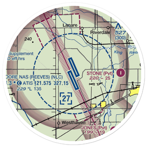 Lemoore Naval Air Station (Reeves Field) Airport (NLC) VFR Sectional Sticker (20 mile)