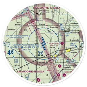 Lemoore Naval Air Station (Reeves Field) Airport (NLC) VFR Sectional Sticker (30 mile)