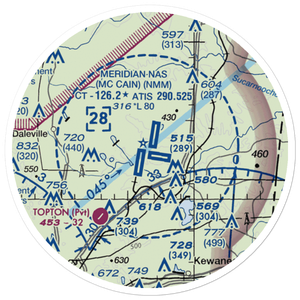 Meridian Naval Air Station (NMM) VFR Sectional Sticker (20 mile)