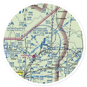 Meridian Naval Air Station (NMM) VFR Sectional Sticker (30 mile)