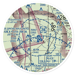 Orange Grove Naval Auxiliary Landing Field (NOG) VFR Sectional Sticker (20 mile)