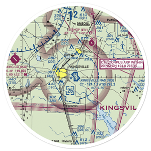 Kingsville Naval Air Station (NQI) VFR Sectional Sticker (30 mile)