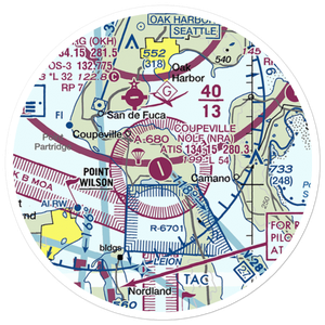 Coupeville Nolf Airport (NRA) VFR Sectional Sticker (20 mile)