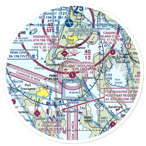 Coupeville Nolf Airport (NRA) VFR Sectional Sticker (30 mile)