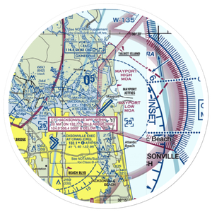 Naval Station Mayport (Admiral David L. Mcdonald Field) (NRB) VFR Sectional Sticker (20 mile)