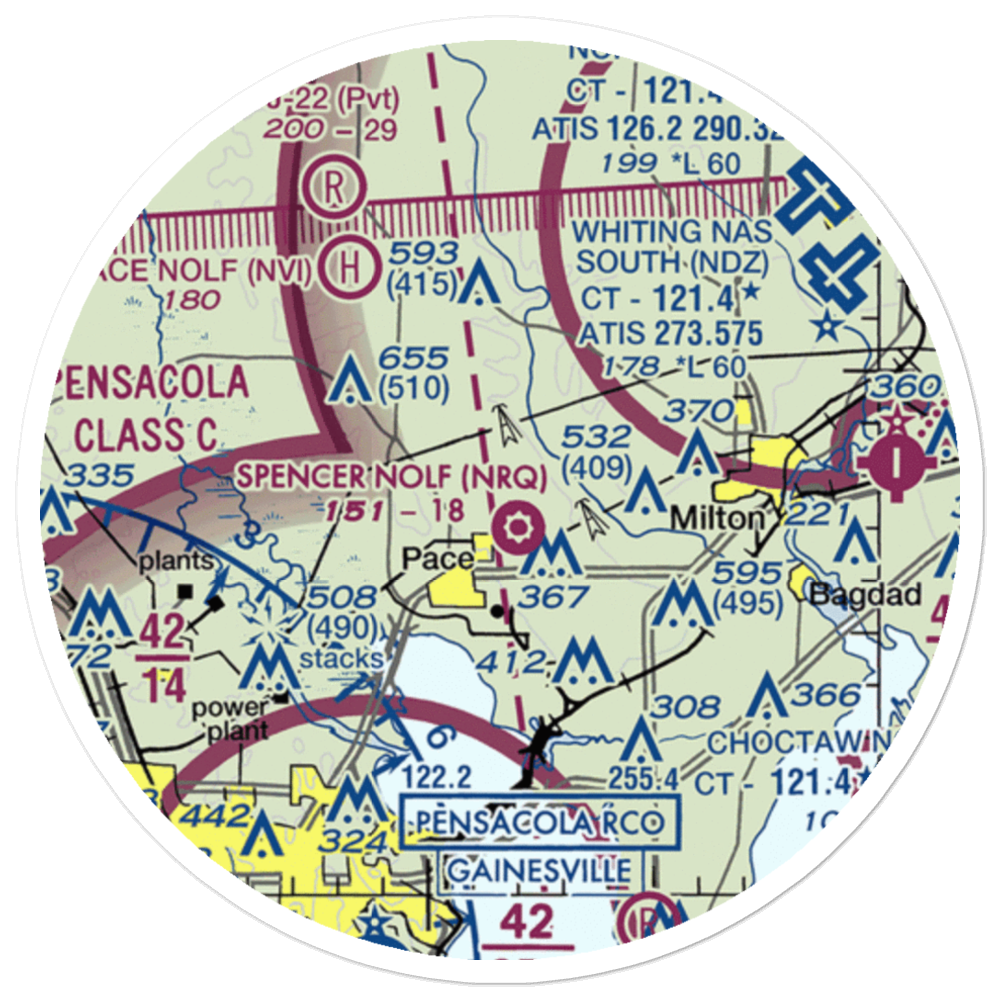 Spencer Nolf Airport (NRQ) VFR Sectional Sticker (20 mile) 