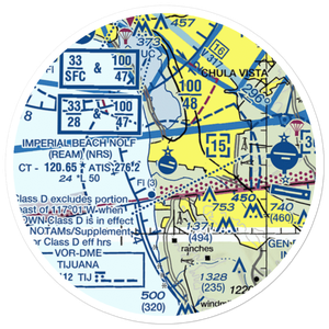 Naval Outlying Field Imperial Beach (Ream Field) (NRS) VFR Sectional Sticker (20 mile)