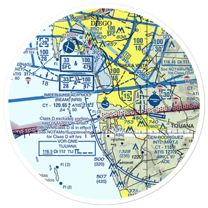 Naval Outlying Field Imperial Beach (Ream Field) (NRS) VFR Sectional Sticker (30 mile)