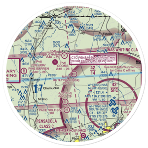 Navy Outlying Field Site X Heliport (NSX) VFR Sectional Sticker (30 mile)