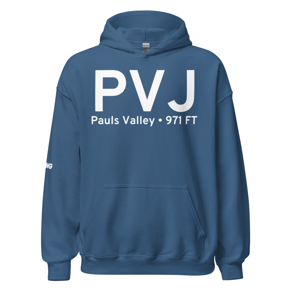 Pauls Valley (KPVJ) Airport Hoodie Sweatshirt 
