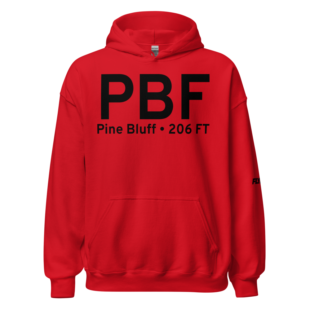 Pine Bluff (KPBF) Airport Hoodie Sweatshirt 