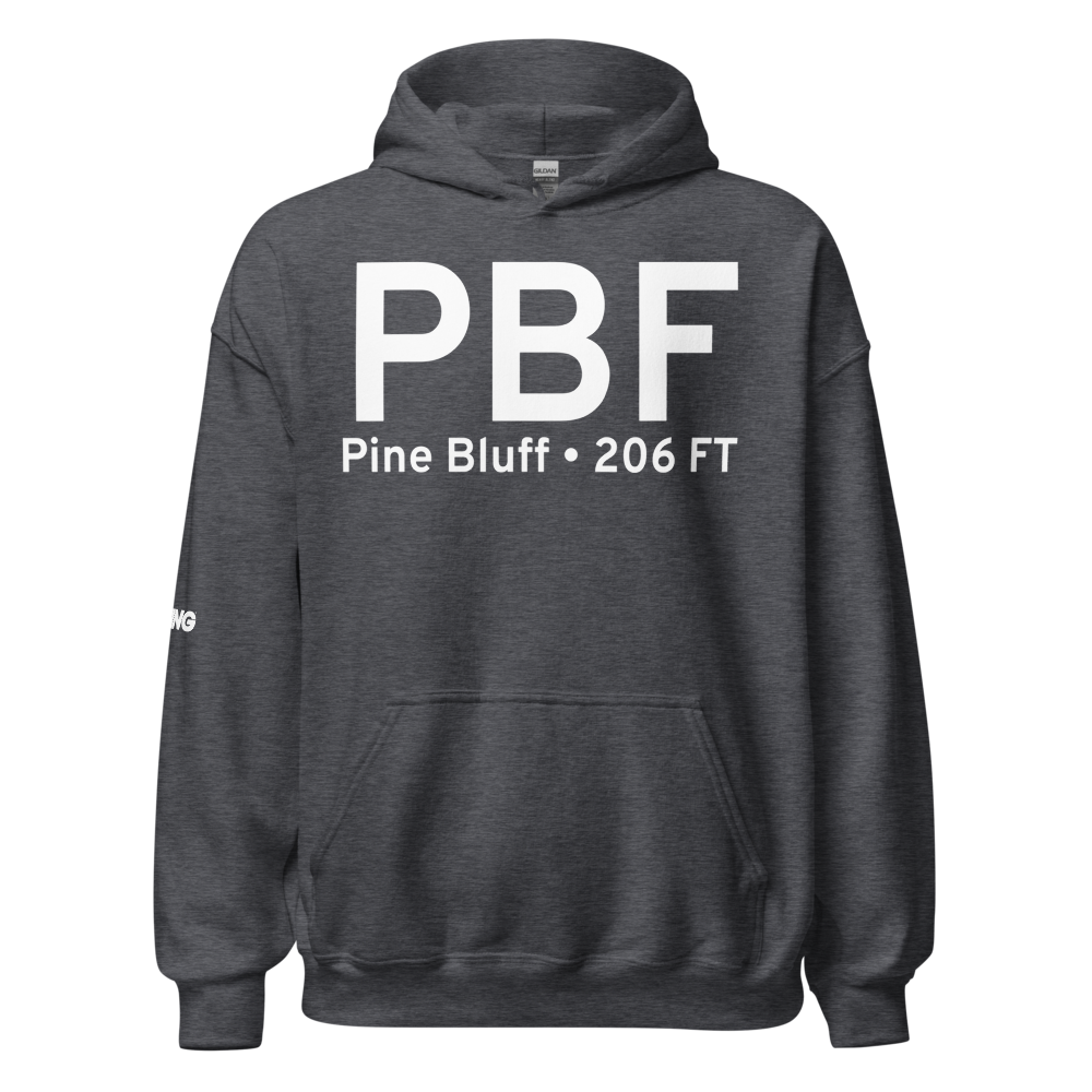 Pine Bluff (KPBF) Airport Hoodie Sweatshirt 