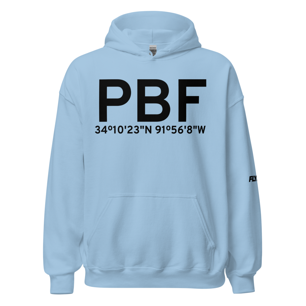 Pine Bluff (KPBF) Airport Hoodie Sweatshirt 