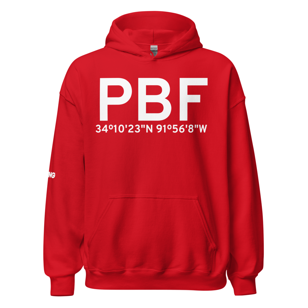 Pine Bluff (KPBF) Airport Hoodie Sweatshirt 