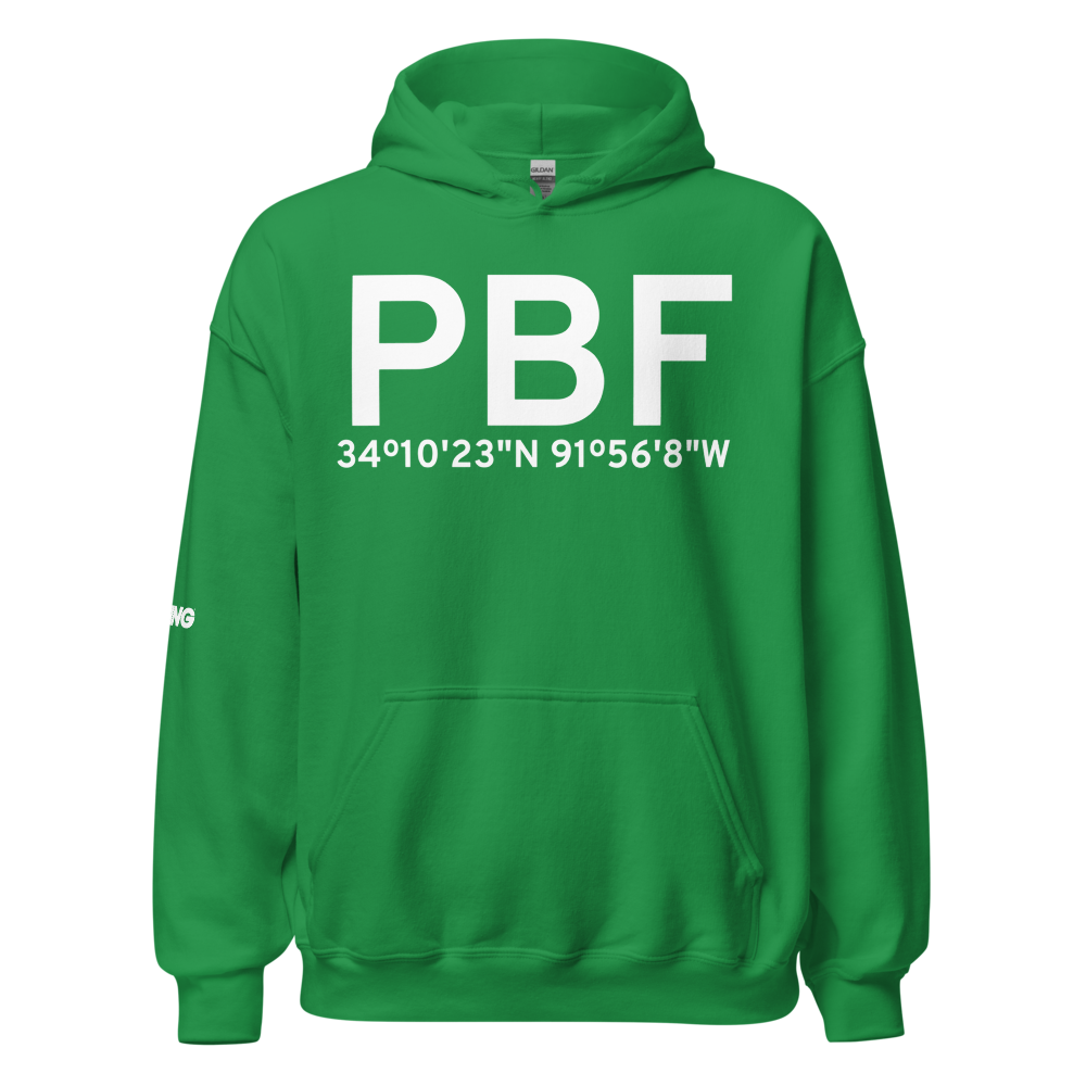 Pine Bluff (KPBF) Airport Hoodie Sweatshirt 