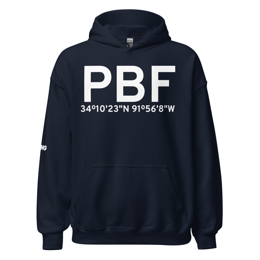 Pine Bluff (KPBF) Airport Hoodie Sweatshirt 
