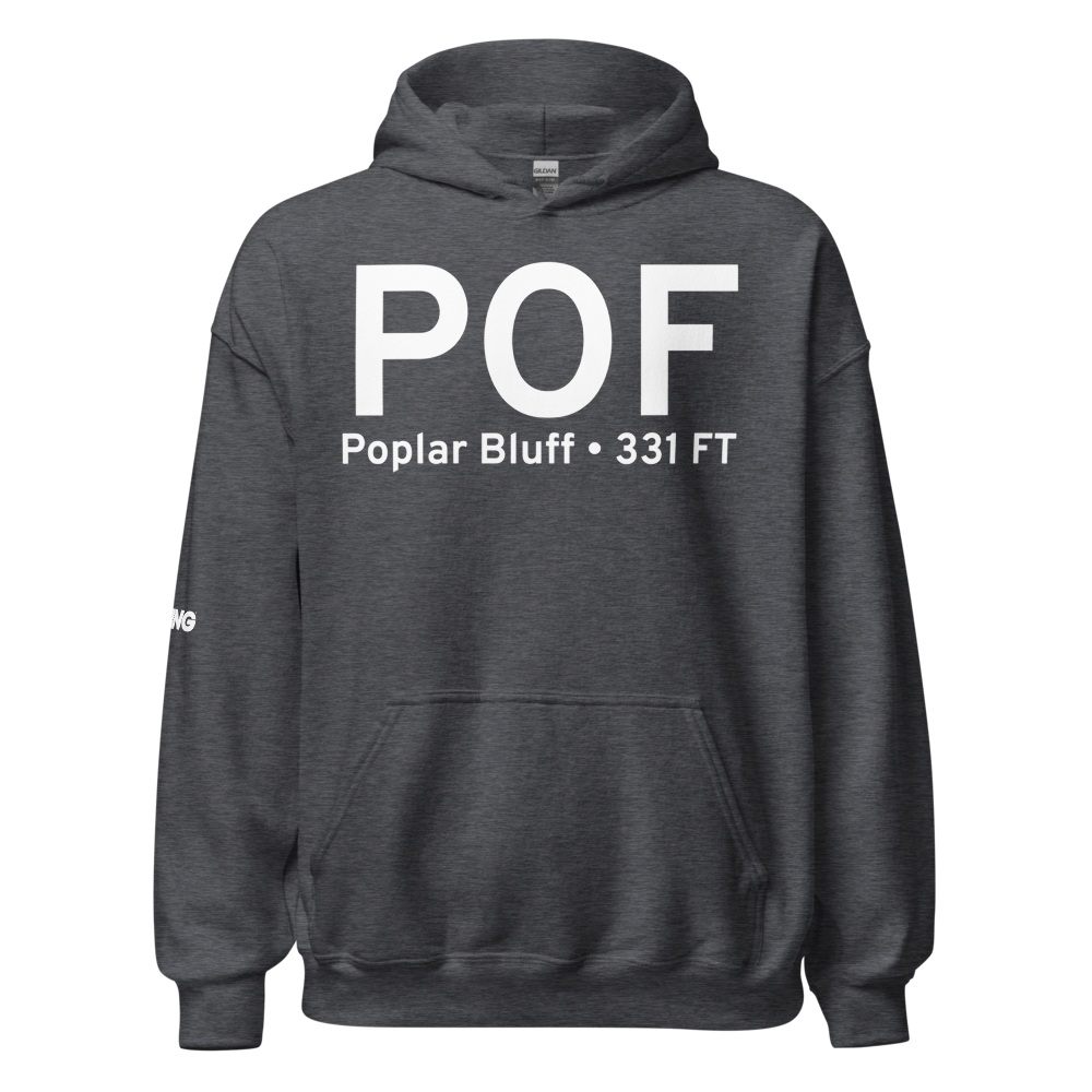Poplar Bluff (KPOF) Airport Hoodie Sweatshirt 