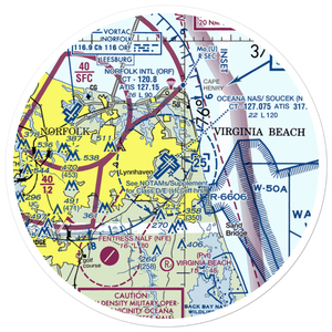 Oceana Naval Air Station (NTU) VFR Sectional Sticker (30 mile)