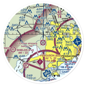 Saufley Field Nolf Airport (NUN) VFR Sectional Sticker (20 mile)