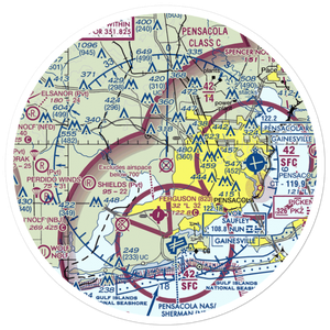 Saufley Field Nolf Airport (NUN) VFR Sectional Sticker (30 mile)