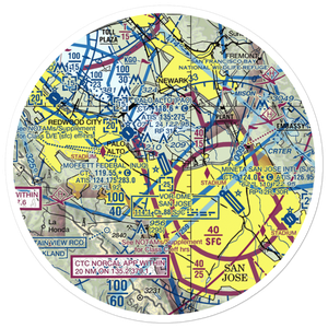 Moffett Federal Airfield (NUQ) VFR Sectional Sticker (30 mile)