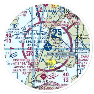 Whidbey Island Naval Air Station (Ault Field) (NUW) VFR Sectional Sticker (20 mile)