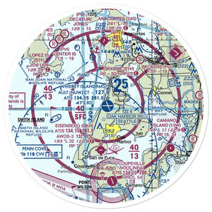 Whidbey Island Naval Air Station (Ault Field) (NUW) VFR Sectional Sticker (30 mile)