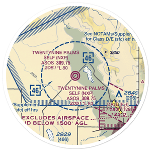 Twentynine Palms (Self) Airport (NXP) VFR Sectional Sticker (20 mile)