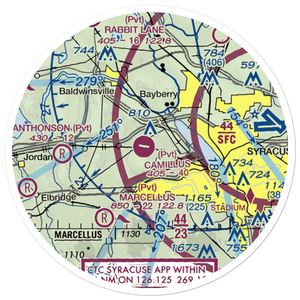 Camillus Airport (NY2) VFR Sectional Sticker (20 mile)