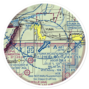 Yuma MCAS/Yuma International Airport (NYL) VFR Sectional Sticker (20 mile)