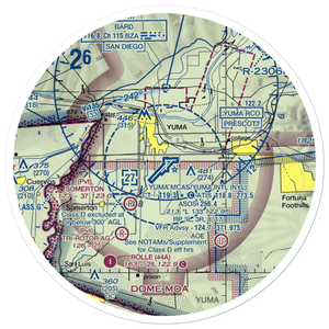 Yuma MCAS/Yuma International Airport (NYL) VFR Sectional Sticker (30 mile)