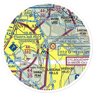 El Toro Marine Corps Air Station (NZJ) VFR Sectional Sticker (20 mile)