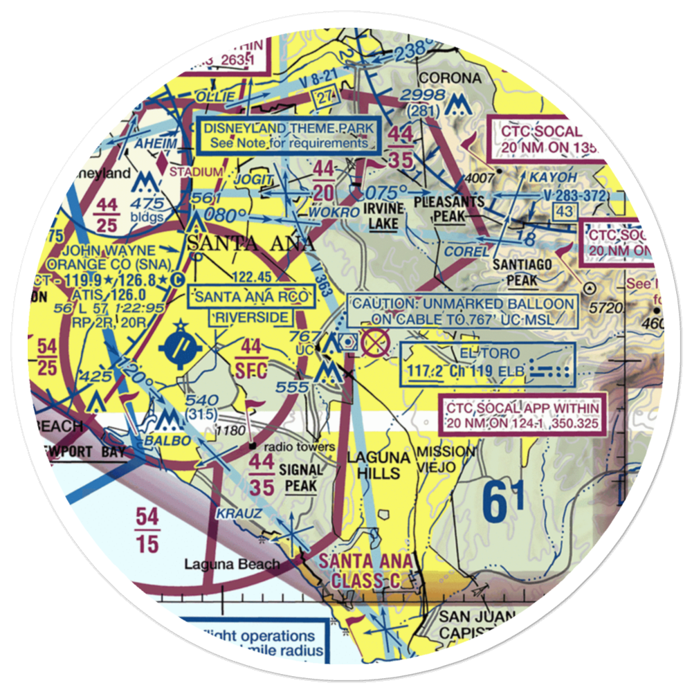 El Toro Marine Corps Air Station (NZJ) VFR Sectional Sticker (30 mile) 