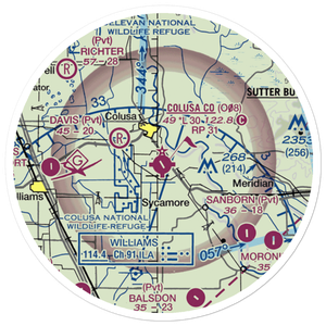Colusa County Airport (O08) VFR Sectional Sticker (20 mile)