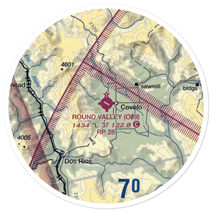 Round Valley Airport (O09) VFR Sectional Sticker (20 mile)
