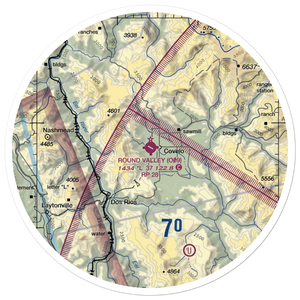 Round Valley Airport (O09) VFR Sectional Sticker (30 mile)