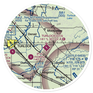 Turlock Municipal Airport (O15) VFR Sectional Sticker (20 mile)