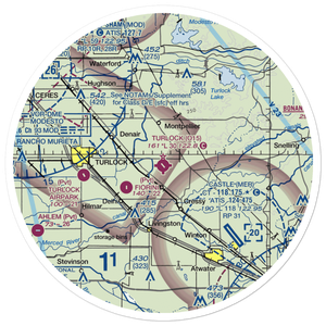 Turlock Municipal Airport (O15) VFR Sectional Sticker (30 mile)