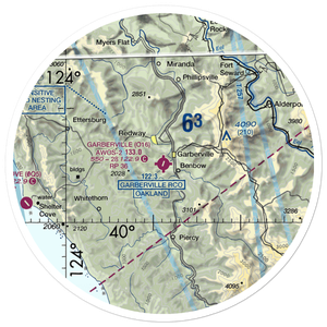 Garberville Airport (O16) VFR Sectional Sticker (30 mile)