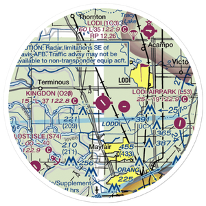 Kingdon Airpark (O20) VFR Sectional Sticker (20 mile)