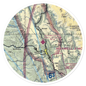 Ells Field Willits Municipal Airport (O28) VFR Sectional Sticker (30 mile)