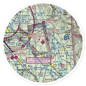 Reedley Municipal Airport (O32) VFR Sectional Sticker (30 mile)