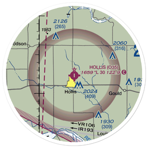 Hollis Municipal Airport (O35) VFR Sectional Sticker (20 mile)