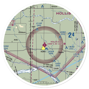 Hollis Municipal Airport (O35) VFR Sectional Sticker (30 mile)