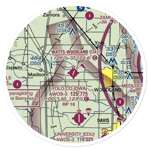 Watts Woodland Airport (O41) VFR Sectional Sticker (20 mile)