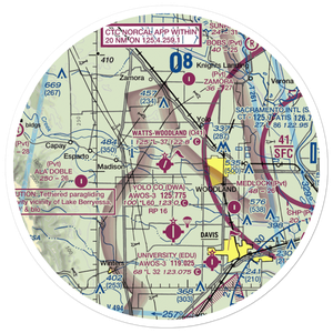 Watts Woodland Airport (O41) VFR Sectional Sticker (30 mile)